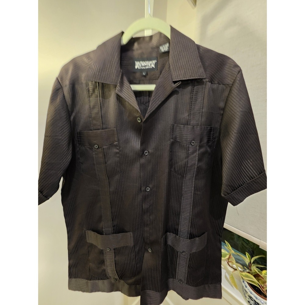 VTG 90s Dragonfly Shirt Mens Black L Satin Detail Short Sleeve Rockabilly